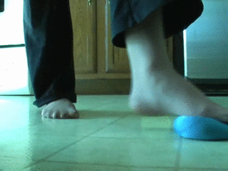 Giantess feet crushing eggs
