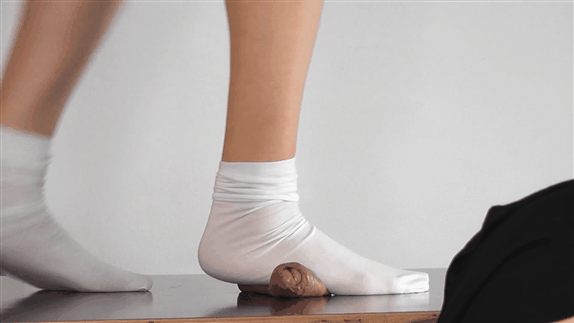 Beautiful footjob with white socks