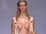 Runway model slips boobs keep popping