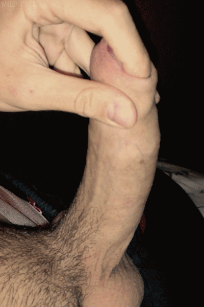 Teen plays with uncut cock