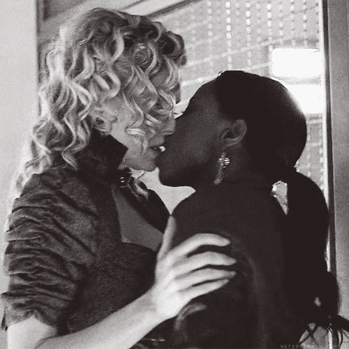Interracial lesbian love kissing