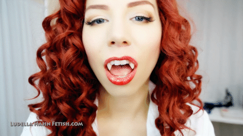 Redhead vampire smoking