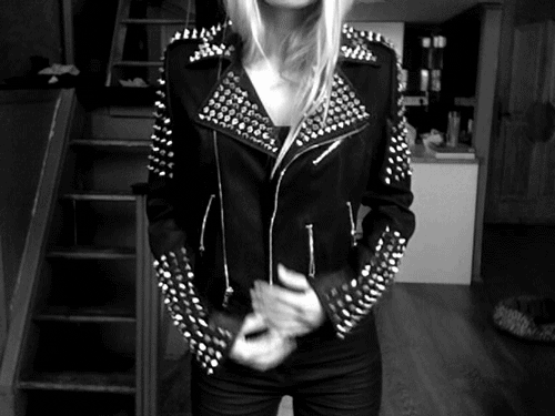 Leather jacket girl