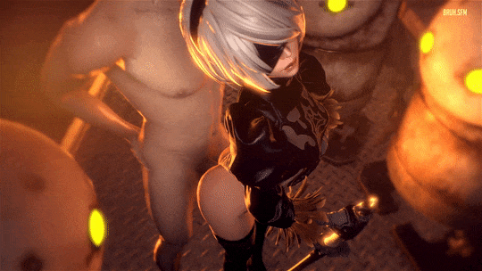 Yorha from behind nier automata animation