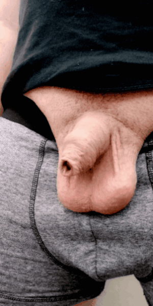 Uncut dick erection hands