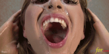Russian slut takes sperm mouth face