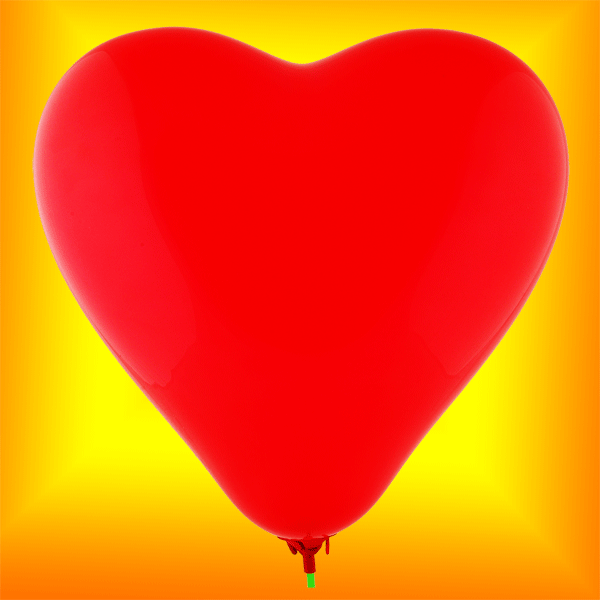 With hearts shape ballons