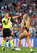 FB reccomend busty blond invades pitch champion league