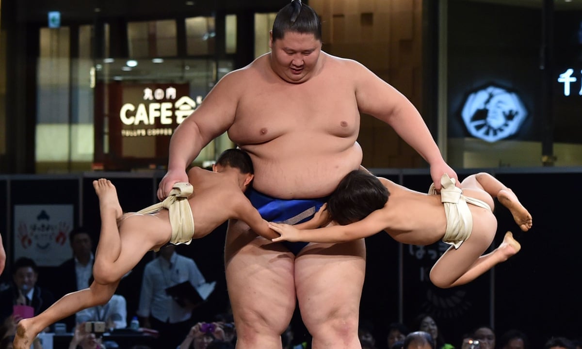 Japanese sumo fight. 