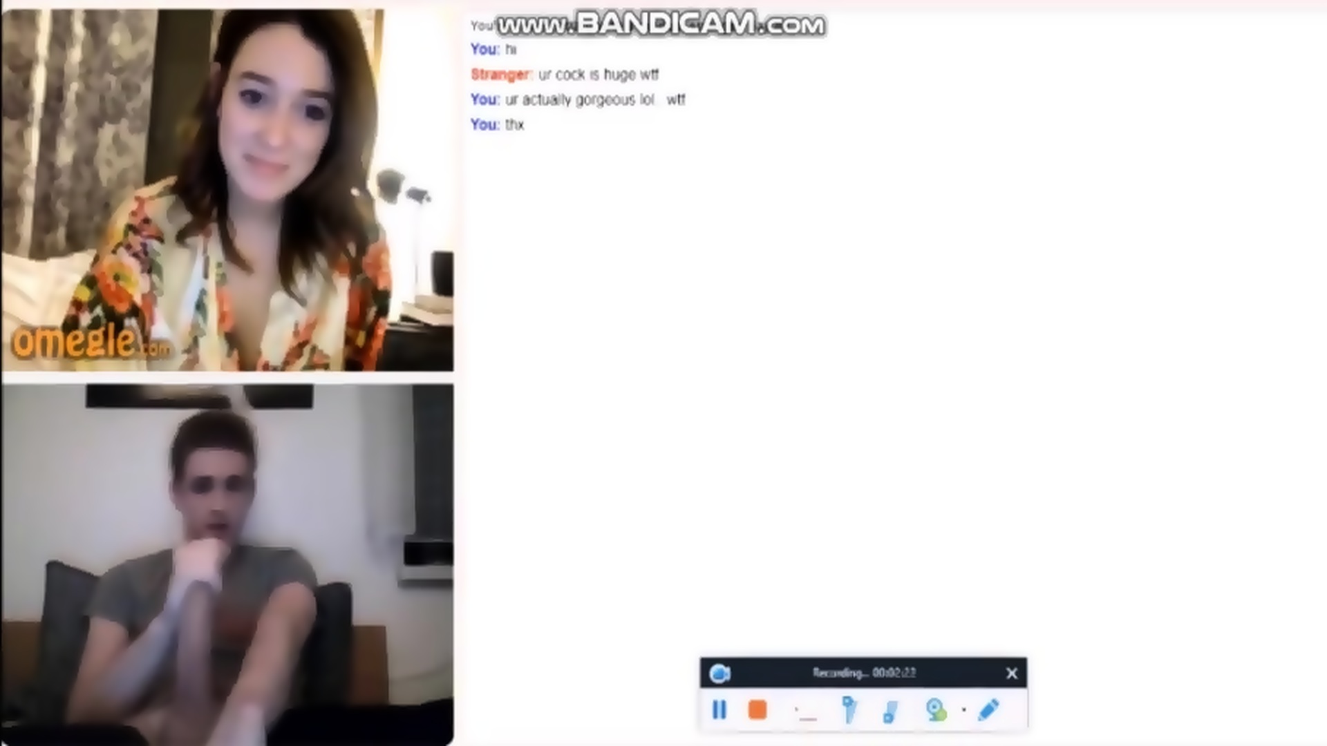 Lady plays game omegle