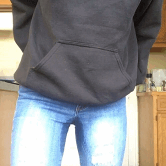 Topless jeans piss
