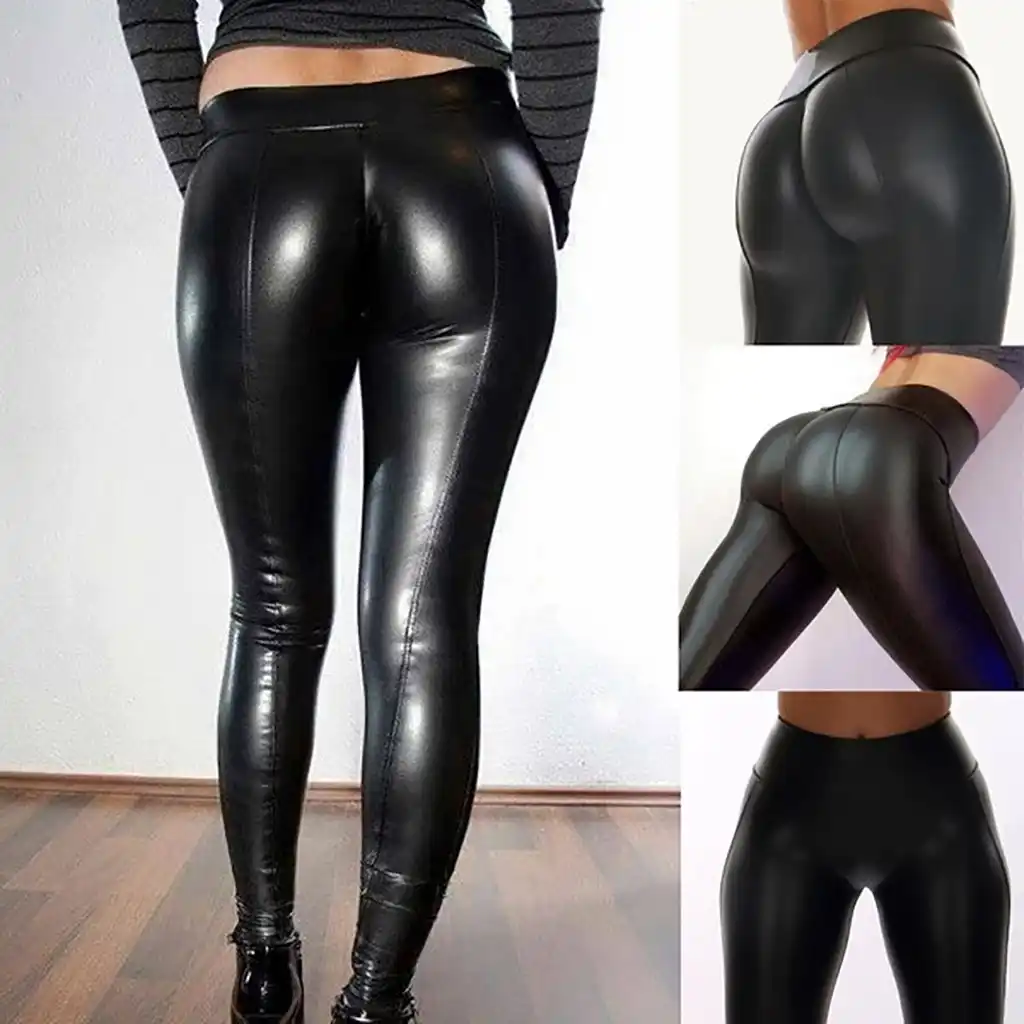 Sexy rusian girl leather leggings