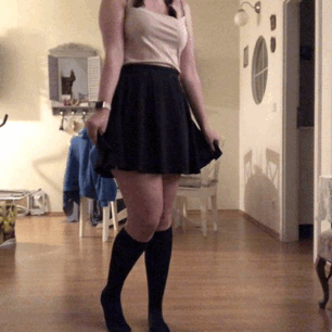 FD reccomend mini skirt girl walking street