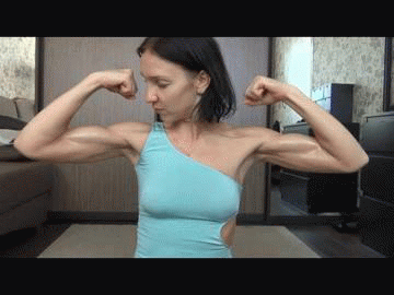best of Chest flexing muscle girl
