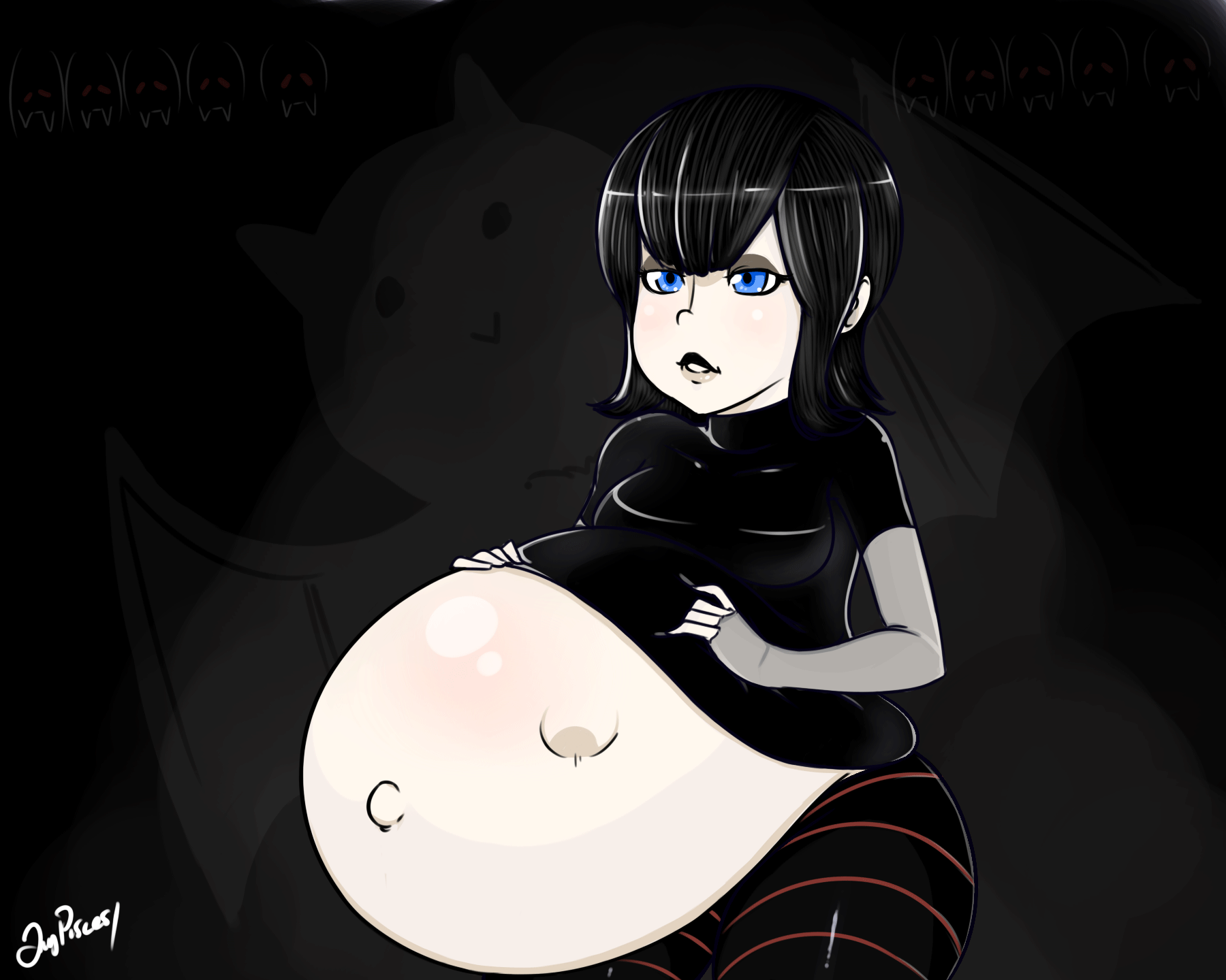Pregnant belly stuffed