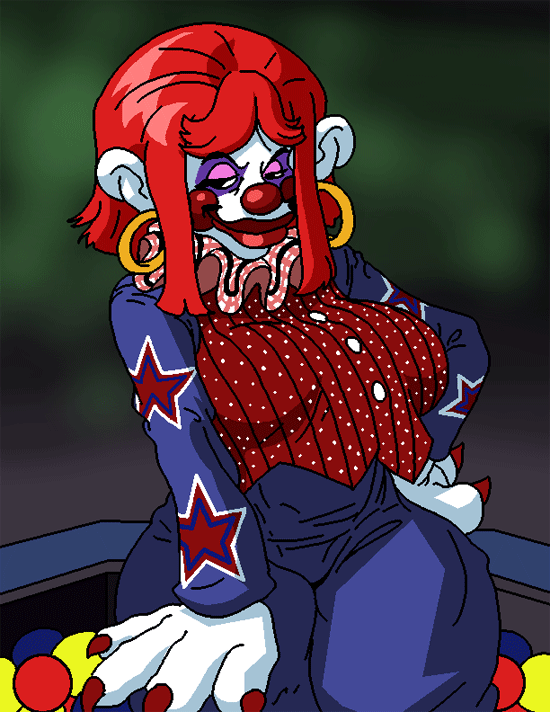 Some barefoot clown